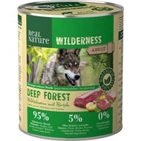 REAL NATURE WILDERNESS Nassfutter für Hunde Adult Deep Forest Wildschwein mit Hirsch 12x800 g von REAL NATURE