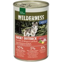 REAL NATURE WILDERNESS Nassfutter für Hunde Adult Great Outback Kaninchen, Känguru & Rind 12x400 g von REAL NATURE