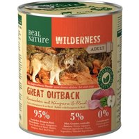 REAL NATURE WILDERNESS Nassfutter für Hunde Adult Great Outback Kaninchen, Känguru & Rind 12x800 g von REAL NATURE