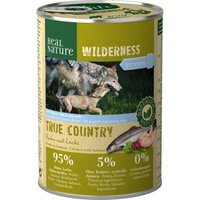 REAL NATURE WILDERNESS Nassfutter für Hunde Junior Huhn mit Lachs 6x400 g von REAL NATURE