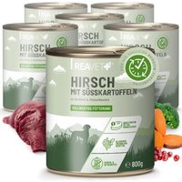 REAVET Hundenassfutter - Hirsch mit Süßkartoffel an Brokkoli & Preiselbeeren | 6 x 800g von REAVET