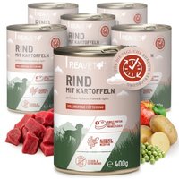 REAVET Hundenassfutter - Rind mit Kartoffeln an Erbsen-Möhren-Püree & Apfel | 6 x 400g von REAVET