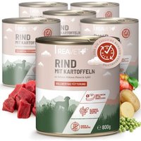 REAVET Hundenassfutter - Rind mit Kartoffeln an Erbsen-Möhren-Püree & Apfel | 6 x 800g von REAVET