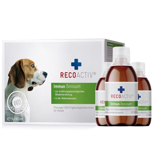 RECOACTIV Immun Tonicum für Hunde, 3 x 90 ml, Diät-Ergänzungsfuttermittel zur Immununterstützung und Vorbeugung bei Mangelerscheinungen, wirkungsvoller diätischer Appetitanreger von RECOACTIV