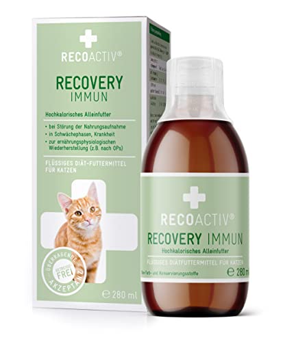 RECOACTIV Recovery Immun für Katzen, 280 ml, hochkalorisches Diät-Alleinfuttermittel zur Gewichtszunahme und ernährungsphysiologischen Wiederherstellung, bei Mangelernährung und hohem Energiebedarf von RECOACTIV