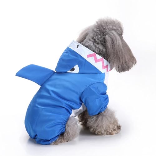 3 Colors Hooded Pet Dog Raincoats Waterproof Clothes for Small Dogs Chihuahua Pug Clothing Dog Raincoat Poncho Puppy Rain Jacket(Blue,S) von RECORD BREAD