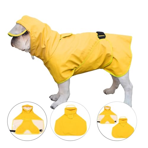 Cute Bear Shape Dog Raincoat Puppy Rain Jacket Full Body Coverage with Hat Reflective Double Layered Waterproof Dog Hooded Cloak(Size:M) von RECORD BREAD