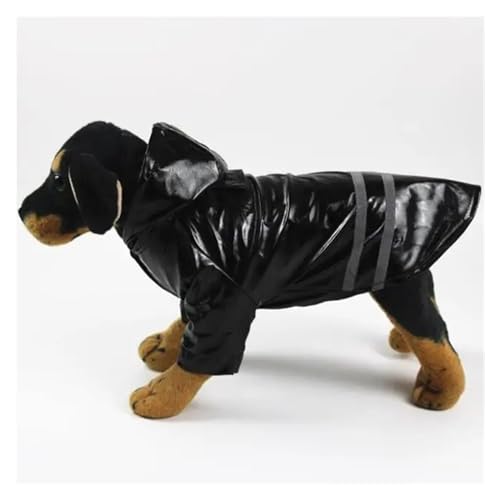 Dog Clothes Hooded Raincoats Reflective Strip Dogs Rain Coat Waterproof Jackets Outdoor Breathable Clothes for Puppies Raincoat(Color:Black,Size:XL) von RECORD BREAD