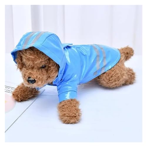 Dog Clothes Hooded Raincoats Reflective Strip Dogs Rain Coat Waterproof Jackets Outdoor Breathable Clothes for Puppies Raincoat(Color:Blue,Size:L) von RECORD BREAD