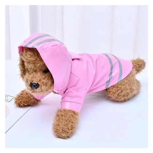 Dog Clothes Hooded Raincoats Reflective Strip Dogs Rain Coat Waterproof Jackets Outdoor Breathable Clothes for Puppies Raincoat(Color:Pink,Size:XL) von RECORD BREAD
