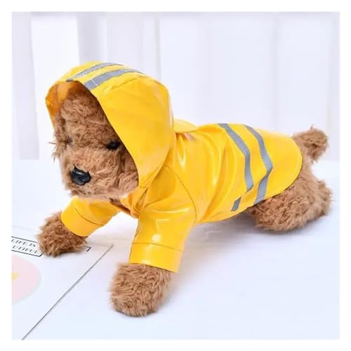 Dog Clothes Hooded Raincoats Reflective Strip Dogs Rain Coat Waterproof Jackets Outdoor Breathable Clothes for Puppies Raincoat(Color:Yellow,Size:L) von RECORD BREAD