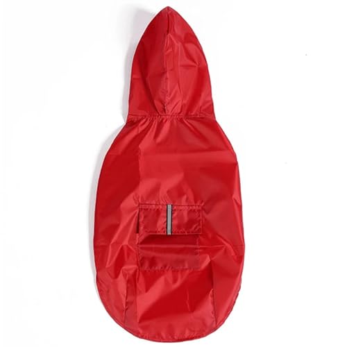 Dog Raincoat Waterproof Hoodie Jacket Rain Poncho Pet Rainwear Clothes with Reflective Stripe Outdoor Dogs Raincoat Accessories(Color:Red,Size:3XL) von RECORD BREAD