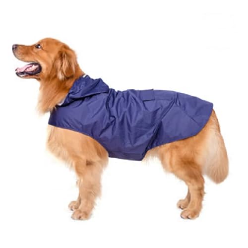 Dog Raincoat Waterproof Hoodie Jacket Rain Poncho Pet Rainwear Clothes with Reflective Stripe for Big Puppies(Color:Blue-A,Size:M) von RECORD BREAD