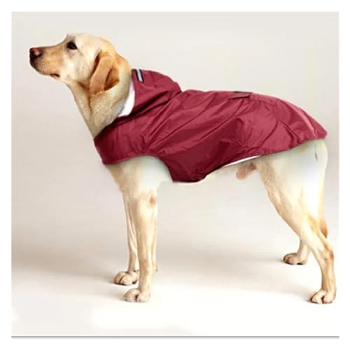 Dog Raincoat Waterproof Hoodie Jacket Rain Poncho Pet Rainwear Clothes with Reflective Stripe for Big Puppies(Color:Red-A,Size:M) von RECORD BREAD