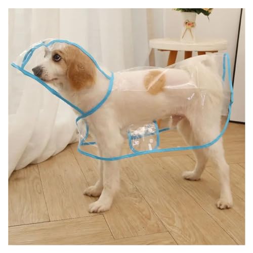 Dog Raincoat Waterproof Transparen Rain Coat Pet Outdoor Clothes for Small Medium Dogs French Bulldog Puppy Cat Outfits(Color:Blue,Size:L-Suit 3-4.5kg) von RECORD BREAD