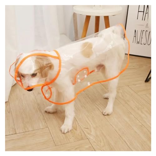 Dog Raincoat Waterproof Transparen Rain Coat Pet Outdoor Clothes for Small Medium Dogs French Bulldog Puppy Cat Outfits(Color:Orange,Size:3XL-Suit 9-13kg) von RECORD BREAD