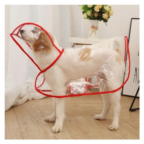 Dog Raincoat Waterproof Transparen Rain Coat Pet Outdoor Clothes for Small Medium Dogs French Bulldog Puppy Cat Outfits(Color:Red,Size:XS-Suit 0.5-1.2kg) von RECORD BREAD