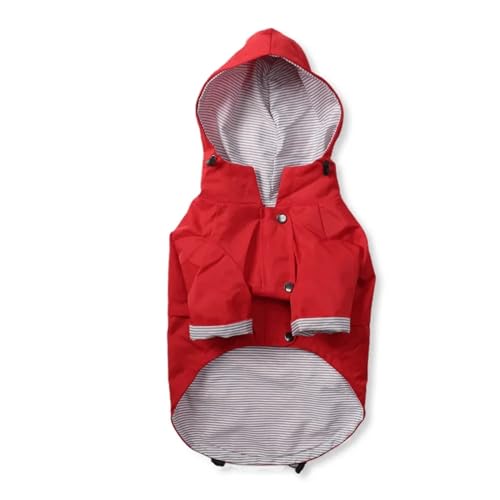 Dog Zip Up Raincoat with Reflective Buttons, Pet Jacket Windbreaker,Dog Raincoat for Large Dogs with Hood S-5XL Large Breed(Color:Red,Size:XL) von RECORD BREAD