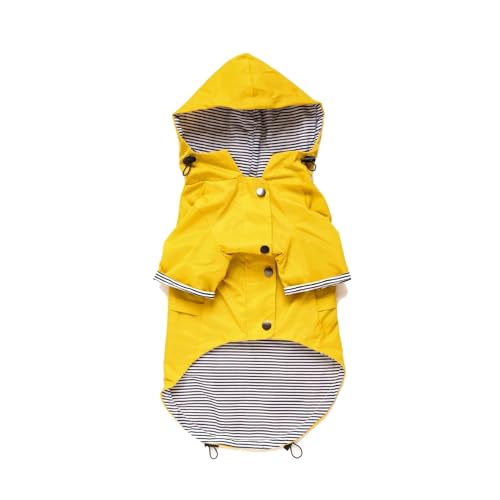 Dog Zip Up Raincoat with Reflective Buttons, Pet Jacket Windbreaker,Dog Raincoat for Large Dogs with Hood S-5XL Large Breed(Color:Yellow,Size:5XL) von RECORD BREAD
