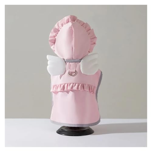 Haustier Hund Engel Regenmantel Sommer Regen wasserdichte Hundekleidung Kleine Hunde Out Cape Stil Poncho Zubehör Hundezubehör(Pink,XXL) von RECORD BREAD