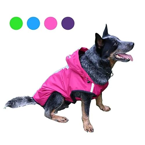 Haustier Hund Regenmantel Reflektierende Hund Weste Jacke for Kleine Medium Große Hunde wasserdichte Kleidung Outdoor Haustier Jacke Ropa para Perros(Pink,XXL) von RECORD BREAD