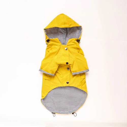 Hochwertiger wasserdichter Hundemantel for kleine, mittelgroße und große Hunde, Winddichte Jacke, Hunderegenmantel, Hundesport-Kapuzenpullover, Haustierkleidung(Yellow,2XL) von RECORD BREAD