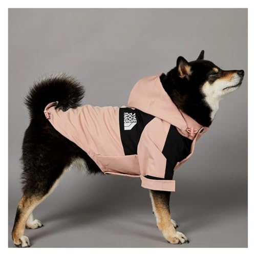 Hundekleidung Regenmantel for kleine große Hunde Windmantel Windbreaker Französische Bulldogge Hoodie(Pink,4XL(16-31kg)) von RECORD BREAD