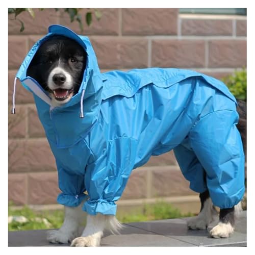 Hunderegenmantel, wasserdichter Regenoverall for große, mittelgroße und kleine Hunde, Golden Retriever, Outdoor-Haustierkleidung, Mantel(Blue,16) von RECORD BREAD