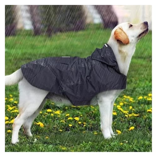 Hunderegenmantel Kleine Große Hunde wasserdichte Haustierkleidung Reflektierende Hunderegenmäntel Kapuzenjacke Regenmantel Chihuahua Heimtierbedarf(Black,XL) von RECORD BREAD