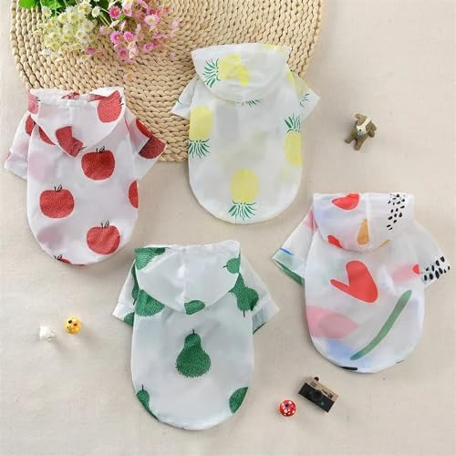 Pet Dog Hoodies Sun-Proof Sun Protect Clothes for Small Dogs Fruit Printing Print Poncho Dog Raincoat Clothes for Pet Dog Cat(Size:H6017-M-color) von RECORD BREAD