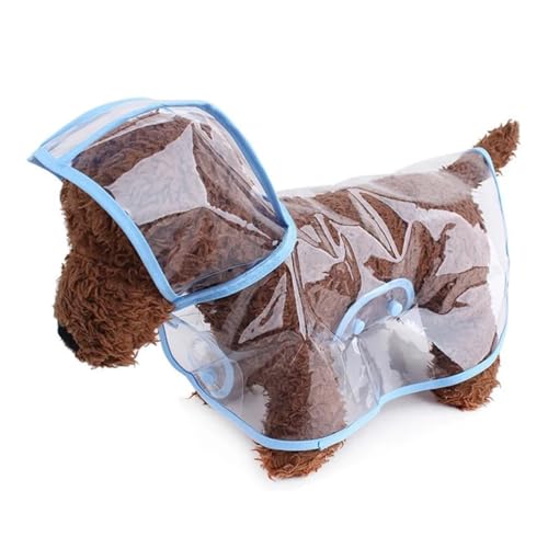 Pet Dog Puppy Transparent Rainwear Raincoat Pet Hooded Waterproof Jacket Clothes Soft PVC Raincoat Suitable for Small Dogs(Color:BU,Size:M(1.5-2.5kg)) von RECORD BREAD