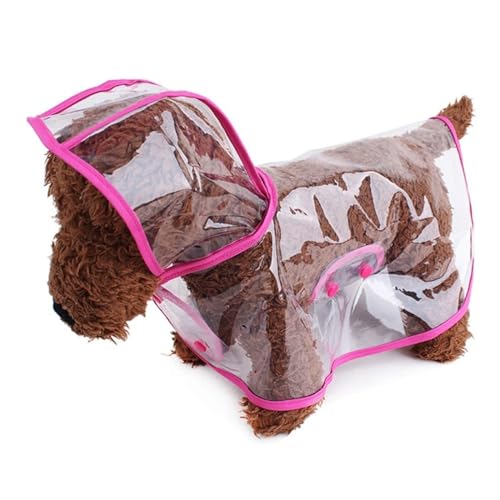 Pet Dog Puppy Transparent Rainwear Raincoat Pet Hooded Waterproof Jacket Clothes Soft PVC Raincoat Suitable for Small Dogs(Color:Rose,Size:XL(4.5-6kg)) von RECORD BREAD