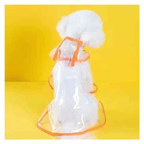 Pet Dog Puppy Transparent Rainwear Raincoat Pet Hooded Waterproof Jacket Clothes Soft PVC Small Dogs Raincoat Puppy Rain Poncho(Color:Orange,Size:XXL) von RECORD BREAD