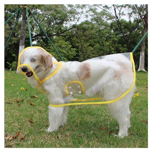 Pet Dog Puppy Transparent Rainwear Raincoat Pet Hooded Waterproof Jacket Clothes Soft PVC Small Dogs Raincoat Puppy Rain Poncho(Color:Yellow,Size:L) von RECORD BREAD