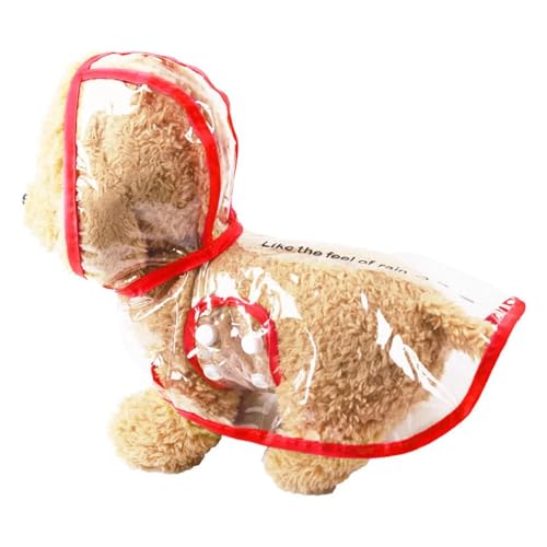 Pet Dog Puppy Transparent Rainwear Raincoat Pet Light Waterproof Coat for Dogs Pet Cloak Small Dog Cat Chihuahua TeddyJumpsuit.(Color:5,Size:XS) von RECORD BREAD