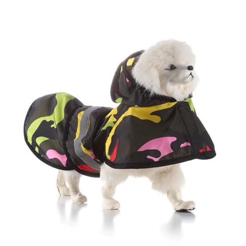 Pet Dog Reflective Raincoat for Small Dog Pet Waterproof Raincoat Dog Outdoor Dog Clothes Rain Clothes Raincoat for Dogs(Color:Colorful,Size:XXXL) von RECORD BREAD