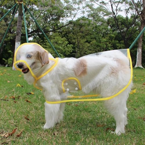 Pet Supplies Dog Raincoat Waterproof New Transparent Plastic Fashion Poncho Personalized Color Edge Costumes for Large Dogs(Color:Yellow,Size:8XL) von RECORD BREAD