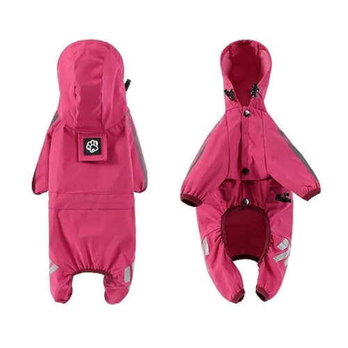 Puppy Dog Raincoat Hooded Slicker Poncho with Reflective Strap and Leash Hole Windproof Pet Jacket for Small Medium Dogs Teddy(Color:Red,Size:M) von RECORD BREAD