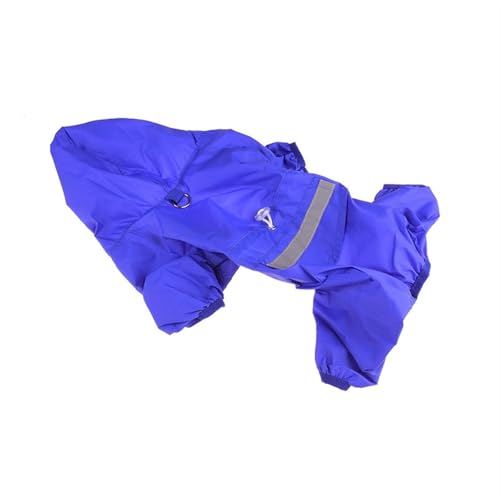 Reflektierender Hunde-Regenmantel, wasserdichter Kapuzen-Overall for kleine, mittelgroße und große Hunde, doppellagige Haustier-Hunde-Regenjacke, Heimtierbedarf(Blue,XL) von RECORD BREAD