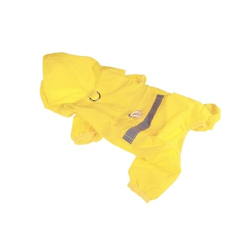 Reflektierender Hunde-Regenmantel, wasserdichter Kapuzen-Overall for kleine, mittelgroße und große Hunde, doppellagige Haustier-Hunde-Regenjacke, Heimtierbedarf(Yellow,M) von RECORD BREAD