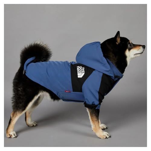 Regenmantel for Hunde, reflektierender Regenmantel for kleine, mittelgroße und große Hunde, undurchlässiger Regenmantel mit Kapuze for den Hund(Blue,4XL(16-31kg)) von RECORD BREAD