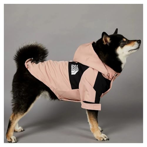 Regenmantel for Hunde, reflektierender Regenmantel for kleine, mittelgroße und große Hunde, undurchlässiger Regenmantel mit Kapuze for den Hund(Pink,4XL(16-31kg)) von RECORD BREAD