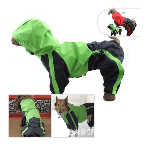 Regenmantel mit Kapuze for große Hunde, Welpen-Regenmantel, mittelgroße und große Hundejacke, Bullterrier, Staffordshire/Greyhound(Green,XS) von RECORD BREAD