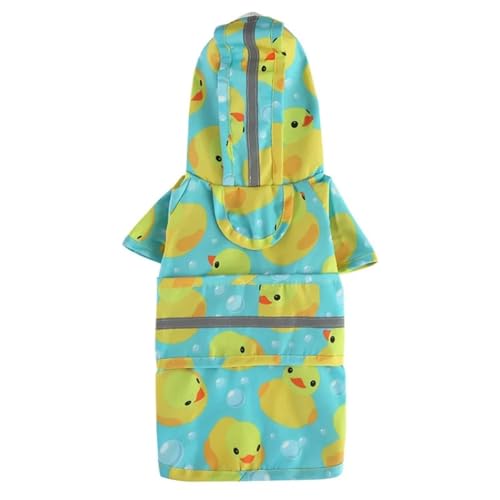 Small Medium-Sized Dog Raincoat Pet Clothes Universal Bath Duck Dog Clothes Yellow Duck Little Bee Four-Legged Pet Raincoat(Color:Bath Duck,Size:XXL) von RECORD BREAD