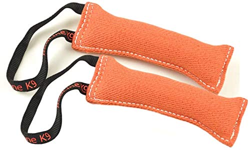 Redline K9 Hundespielzeug, französisches Leinen, 7,6 x 25,4 cm, 1 Griff, Orange, 2 Stück von REDLINE K-9