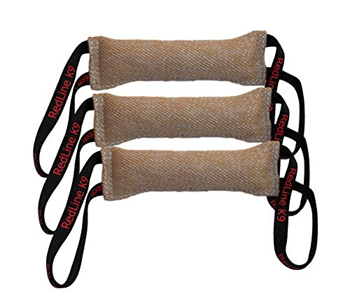 Redline K9 Jute-Zerrspielzeug, 7,6 x 30,5 cm, mit 2 Griffen, 3 Stück von REDLINE K-9