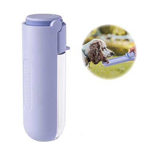 REDMINUT Hunde-Wasserflasche, tragbare Hunde-Wasserflasche zum Spazierengehen und Wandern, faltbare Reise-Wasserflasche für Hunde, auslaufsicher, drehbarer Trog, leicht, lebensmittelechtes Material, von REDMINUT