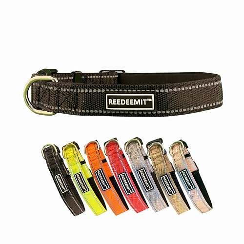 Strapazierfähiges, reflektierendes Hundehalsband, Schwarz, Größe XL von REEDEEMIT