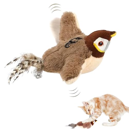 REGAPOG katzenspielzeug Vogel,Haustierspielzeug Vogel für Katzen,Flapping Bird cat Toy,interaktiver Katzenspielzeugvogel,interaktives Geräusch Flügelvibrierender Vogel,Katzenspielzeug (A) von REGAPOG