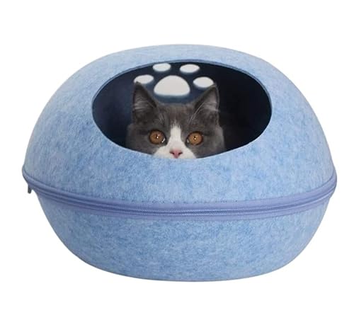 Hundebett Katzenbett Katzen Bett Hund Katze Bett Höhle Schlafsack Reißverschluss Ei Form Haustier Bett Filz Tuch Haustier Haus Nest Katze Korb Für Katzen Tiere Liefert Katzenkorb Hundematte (Color : von REIFOR